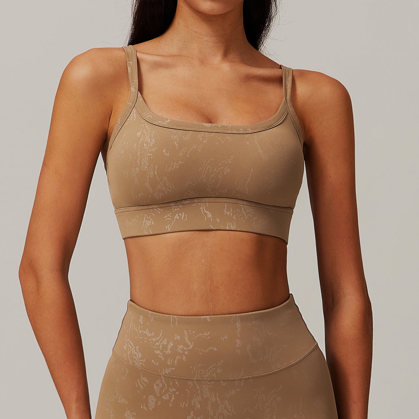 Bronzing Beauty Back Sports Bra – Full Cup Nude Feel Running & Workout Underwear