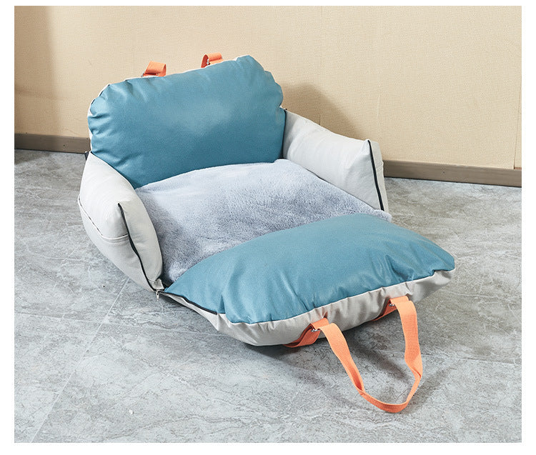 Cross-Border Waterproof Pet Handbag – Portable Faux Leather Travel Safety Seat for Dogs