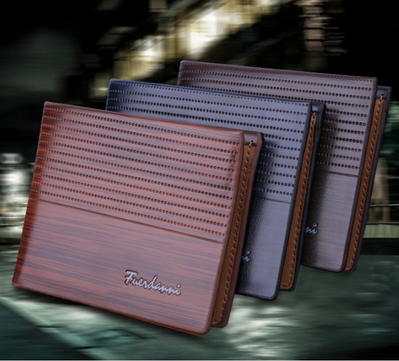 Embossed PU Leather Wallet – Multi-Card Short Wallet with Zipper & Passport Holder