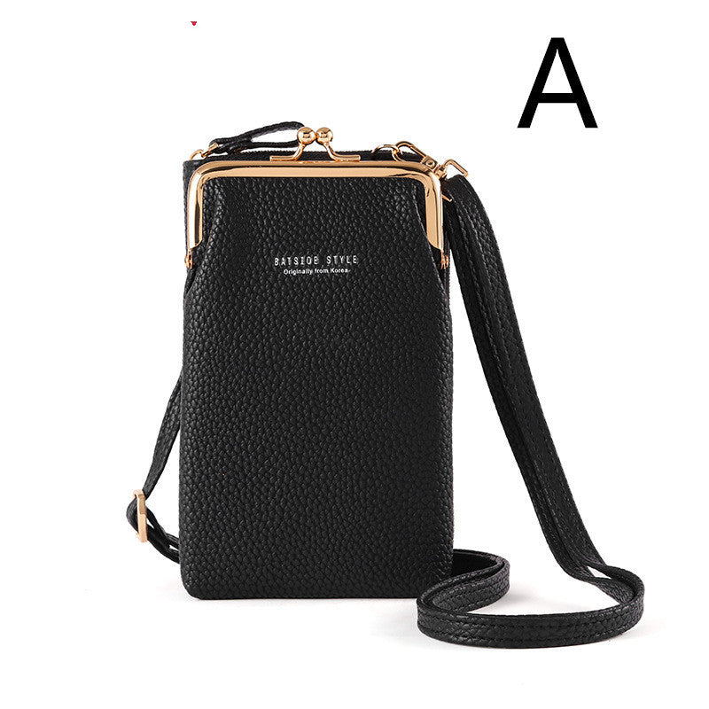 Fashion Lychee Pattern PU Leather Women’s Shoulder Bag – Korean Style Crossbody Handbag