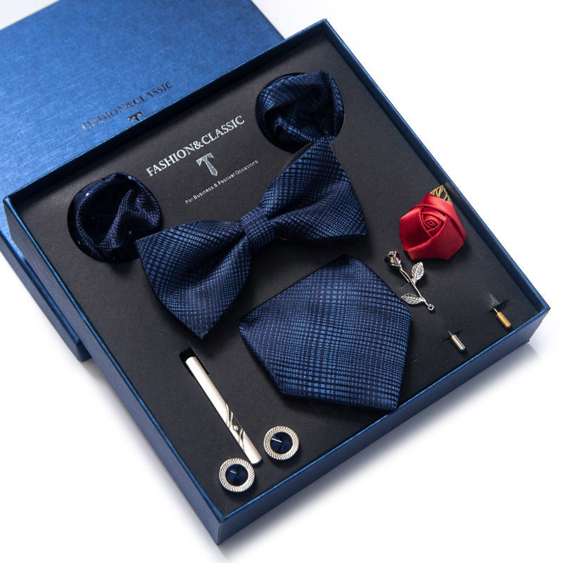 Men’s 8-Piece Bow Tie Set – Formal Jacquard Neckwear for Business, Party & Wedding