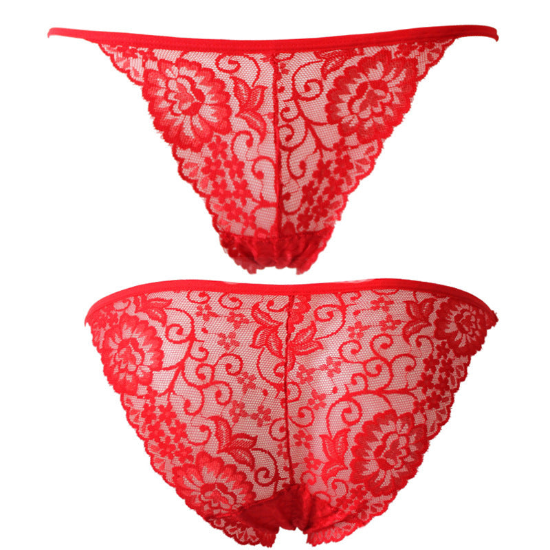 Sexy Lace Women’s Underwear Briefs – Low Waist Floral Jacquard Panties