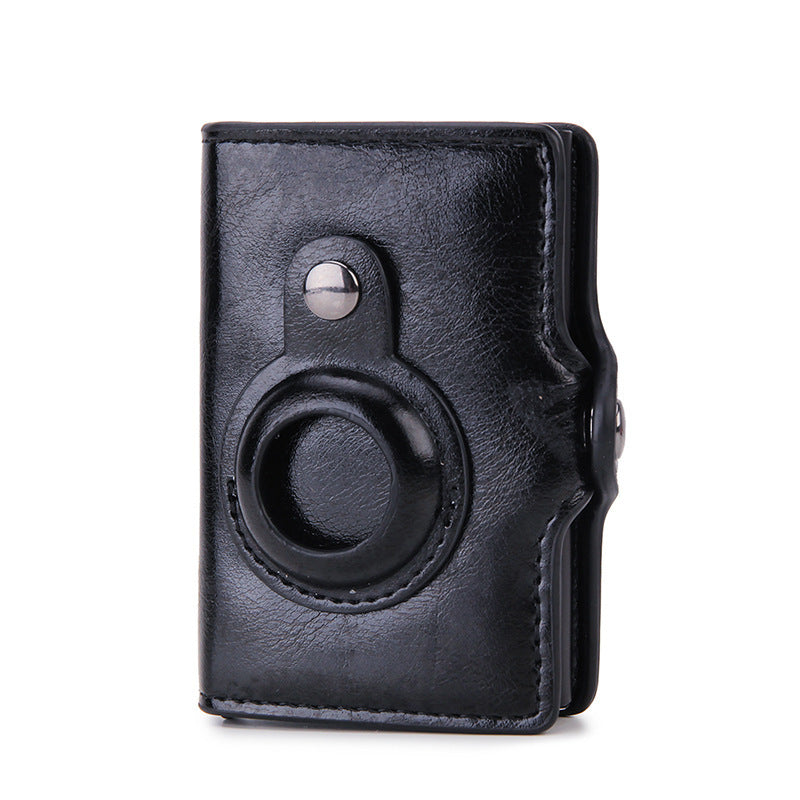 Multifunctional Airtag Wallet – Men’s Short PU Leather Card Holder with RFID & Zipper Pocket