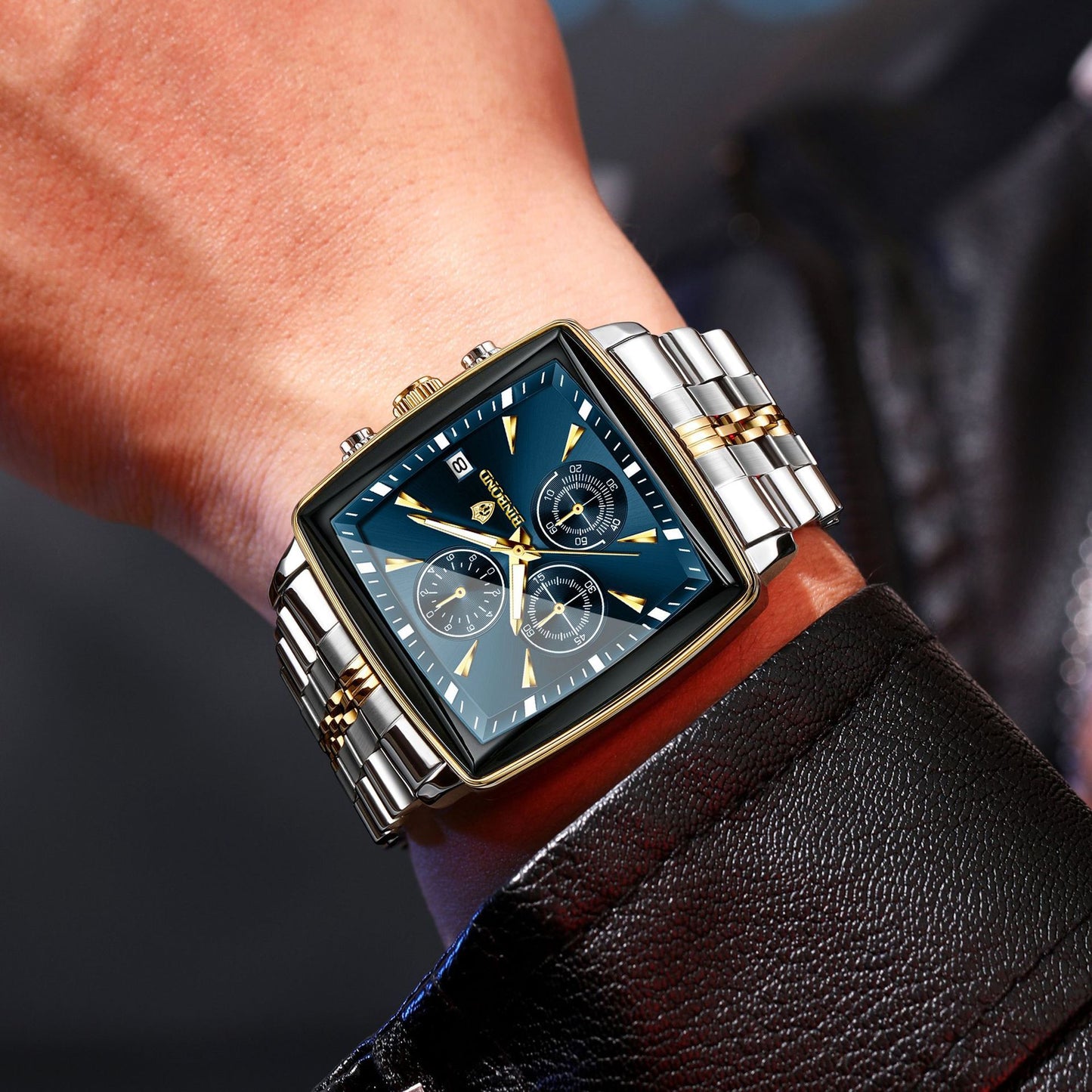 Men’s Multi-functional Quartz Watch – Luminous, Waterproof, Stainless Steel Business Wristwatch