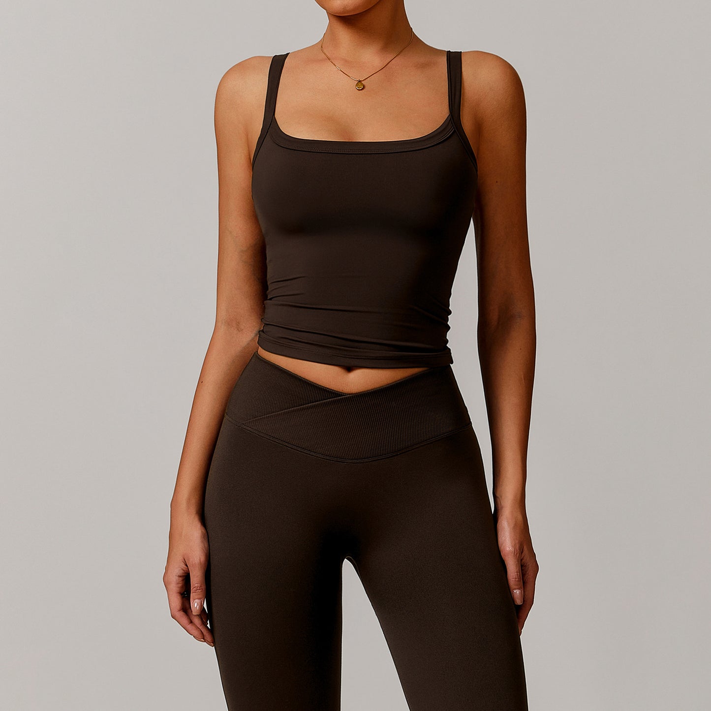 Brushed Vest Sports Bra – High-Strength Workout & Fitness Top with Moisture-Wicking Fabric
