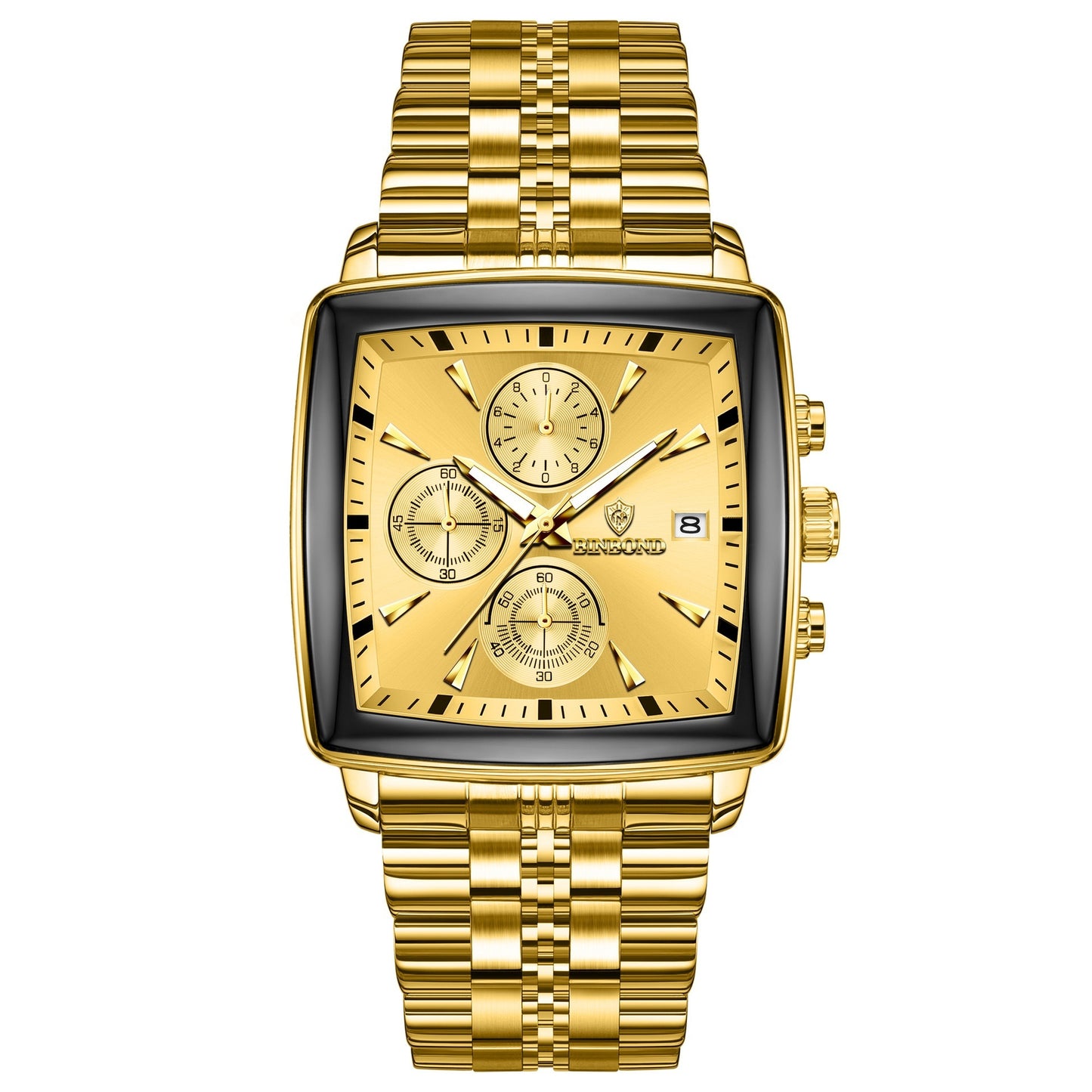 Men’s Multi-functional Quartz Watch – Luminous, Waterproof, Stainless Steel Business Wristwatch