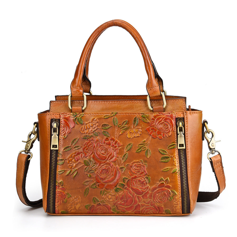 Women’s Genuine Leather Tote Crossbody Handbag – High Quality Top Handle Messenger Shoulder Bag