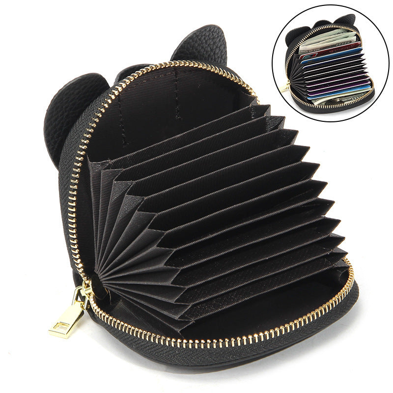 Creative Elephant Leather Card Holder Wallet – Genuine Leather Zipper Coin Purse for Men & Women