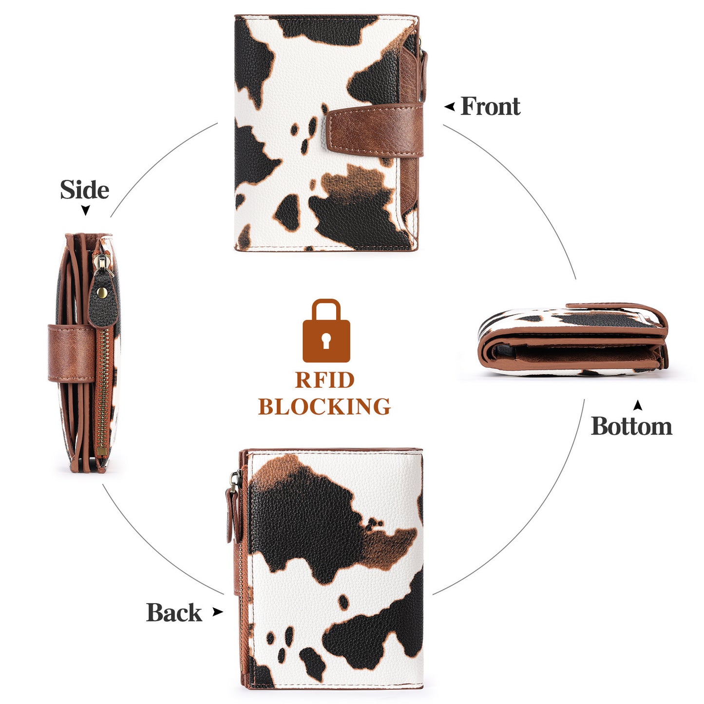 Women’s Short Leather Wallet Coin Purse – PU Anti-theft Credit Card Holder with Gift Box