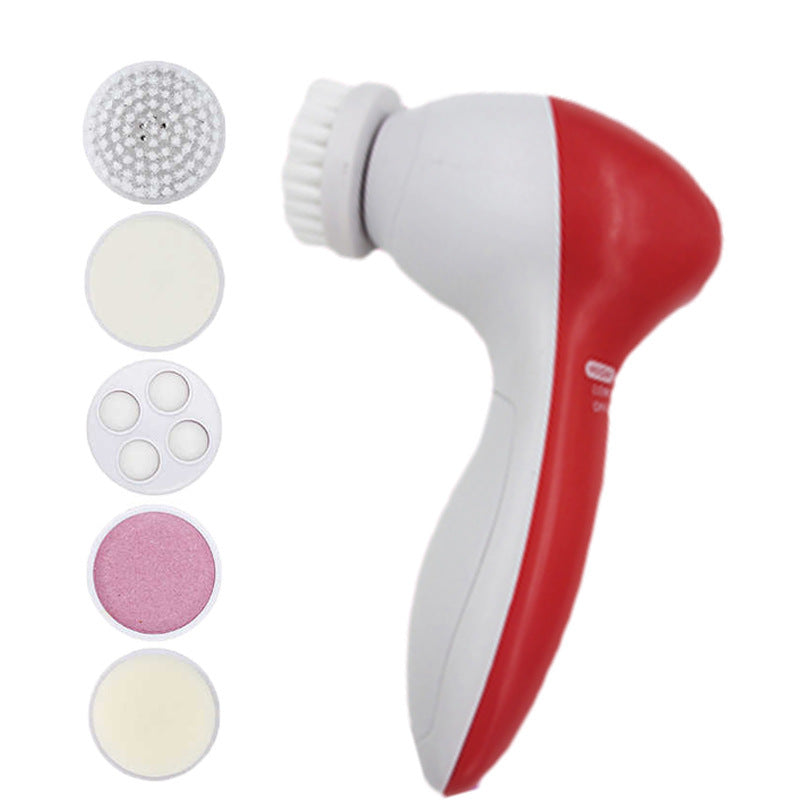 5-in-1 Electric Facial Cleansing Brush – Deep Cleaning, Exfoliation & Face Massager Beauty Instrument