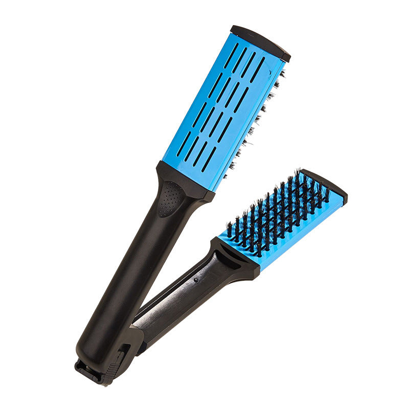 Pull Straight Hair Clip Plate | V-Shape Comb Mane Straightener & Curler