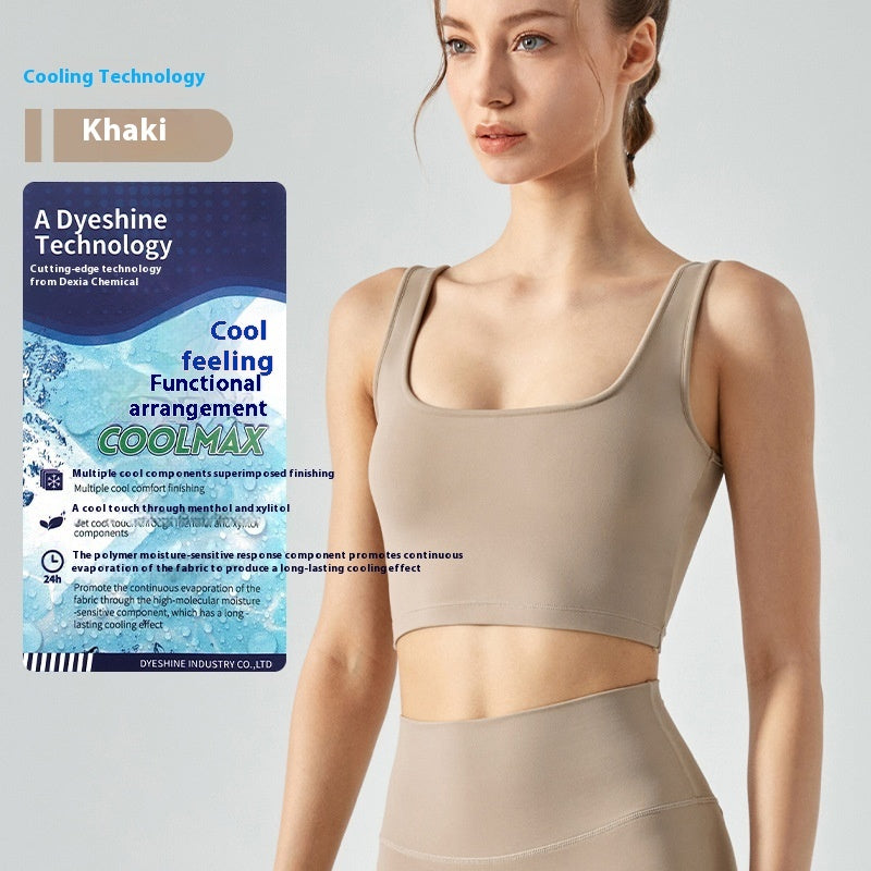 Fitness Vest with Chest Pad – Women’s Cool Touch Yoga Sports Bra