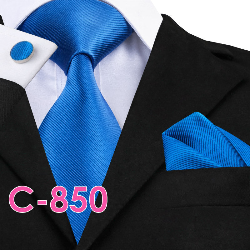 Men’s Solid Color Ribbed Collar Tie – Jacquard Woven Silk Floral Necktie with Wool Lining