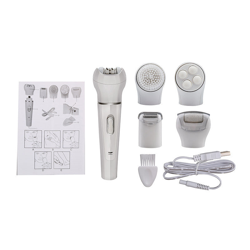 5-in-1 Electric Face & Body Massager – Multifunctional Skin Care Cleansing & Epilation Kit
