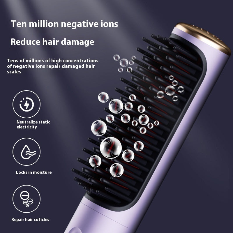 Wireless Straight Comb – Anion Portable Hair Straightener for Curling & Straightening