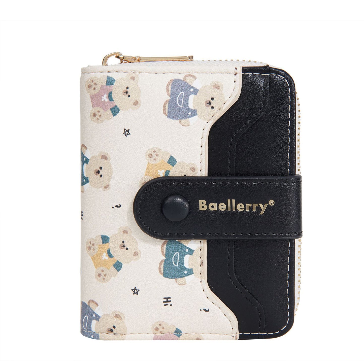 Short Women’s Wallet – Cute Little Bear Cartoon Printed PU Leather Coin Purse