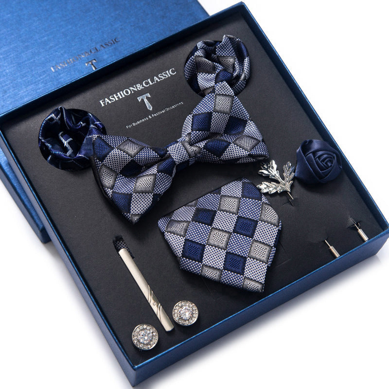 Men’s 8-Piece Bow Tie Set – Formal Jacquard Neckwear for Business, Party & Wedding
