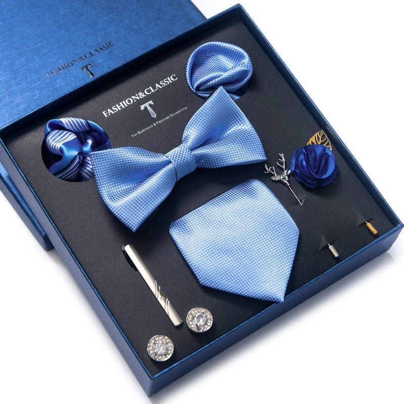 Men’s 8-Piece Bow Tie Set – Formal Jacquard Neckwear for Business, Party & Wedding