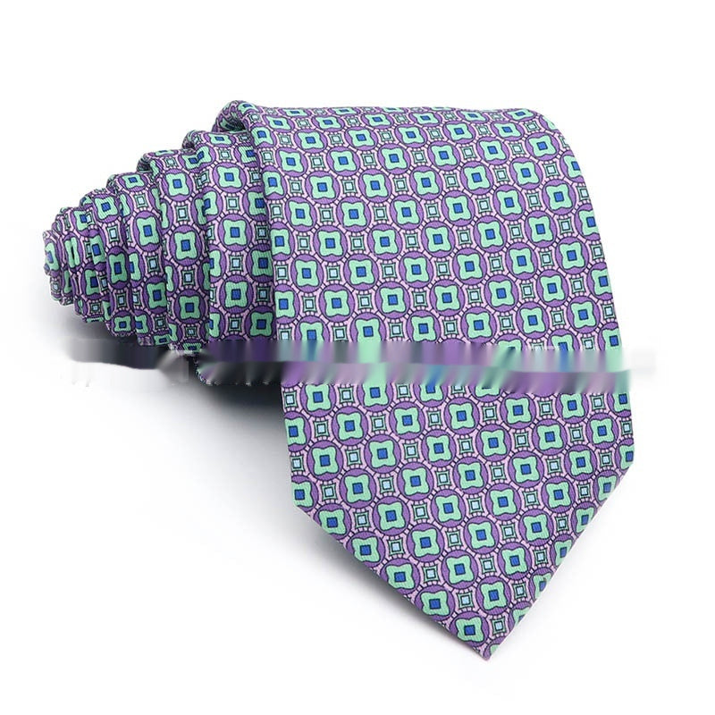 Business Polyester Men’s Printed Tie – Formal Workplace Necktie for Office & Events