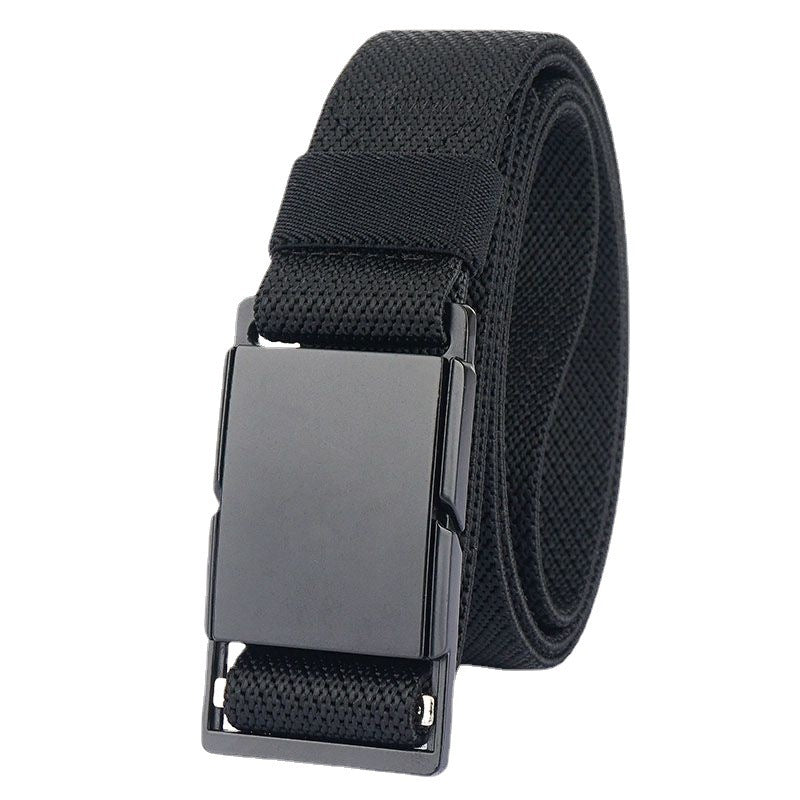 Men’s Casual Belt with Metal Magnetic Buckle – All-Matching Polyester Fiber Jeans Belt