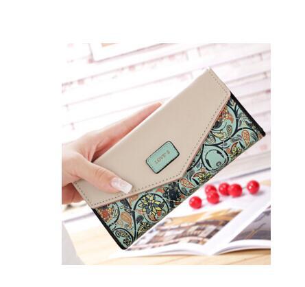 BIRDS Women’s Wallet – PU Leather Embroidered Flower Design, Korean Style Mid-Length Clutch