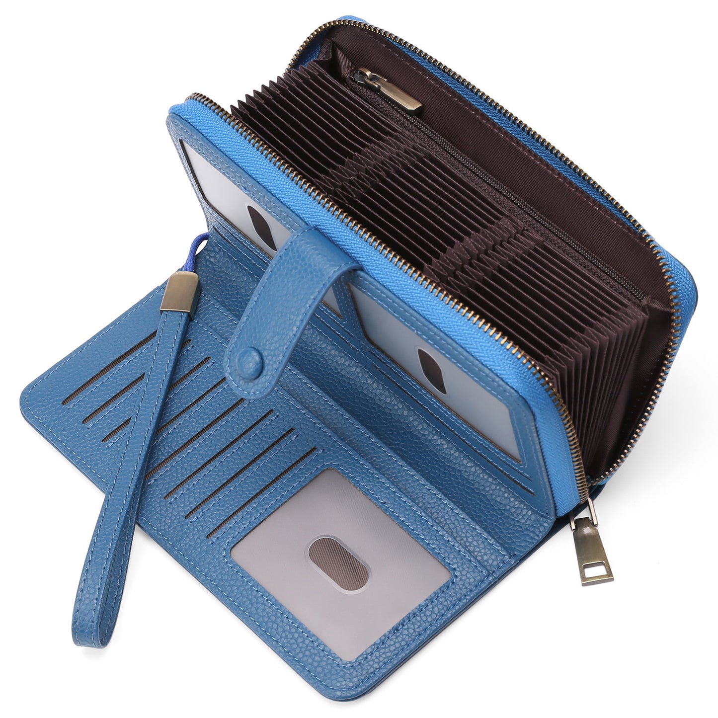 Expanding Card Holder Women’s Long Wallet – PU Leather Passport Bag with Anti-Theft RFID Protection