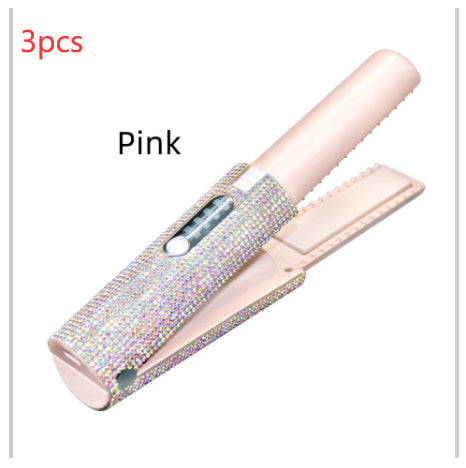 2-in-1 Electric USB Hair Straightening Brush – Wireless Ceramic Comb & Hair Curler