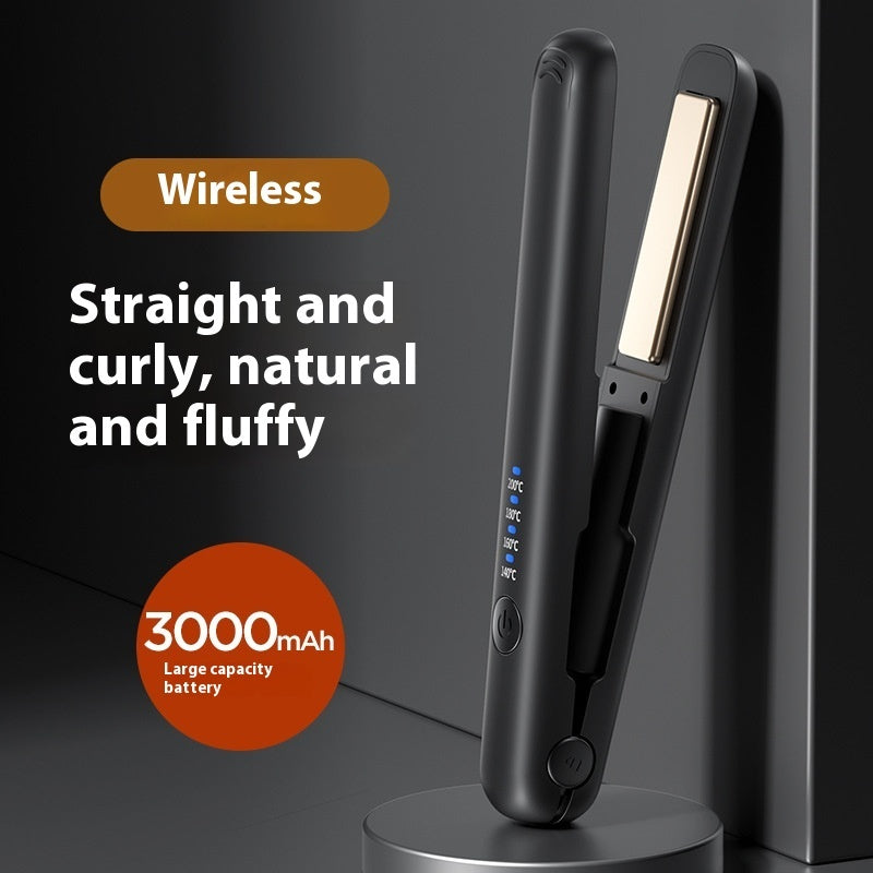 Wireless Hair Straightener & Curler | Dual-Use Charging Portable Styling Tool