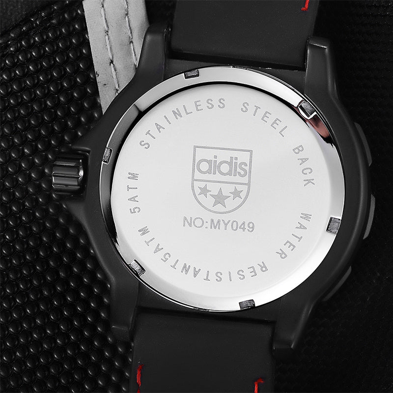 Men’s Military Quartz Watch – Waterproof 50M Sports Wristwatch with Alarm & Luminous Display
