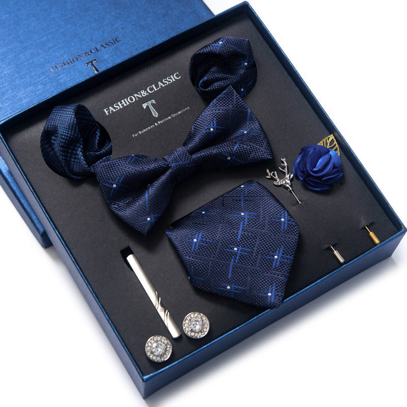 Men’s 8-Piece Bow Tie Set – Formal Jacquard Neckwear for Business, Party & Wedding