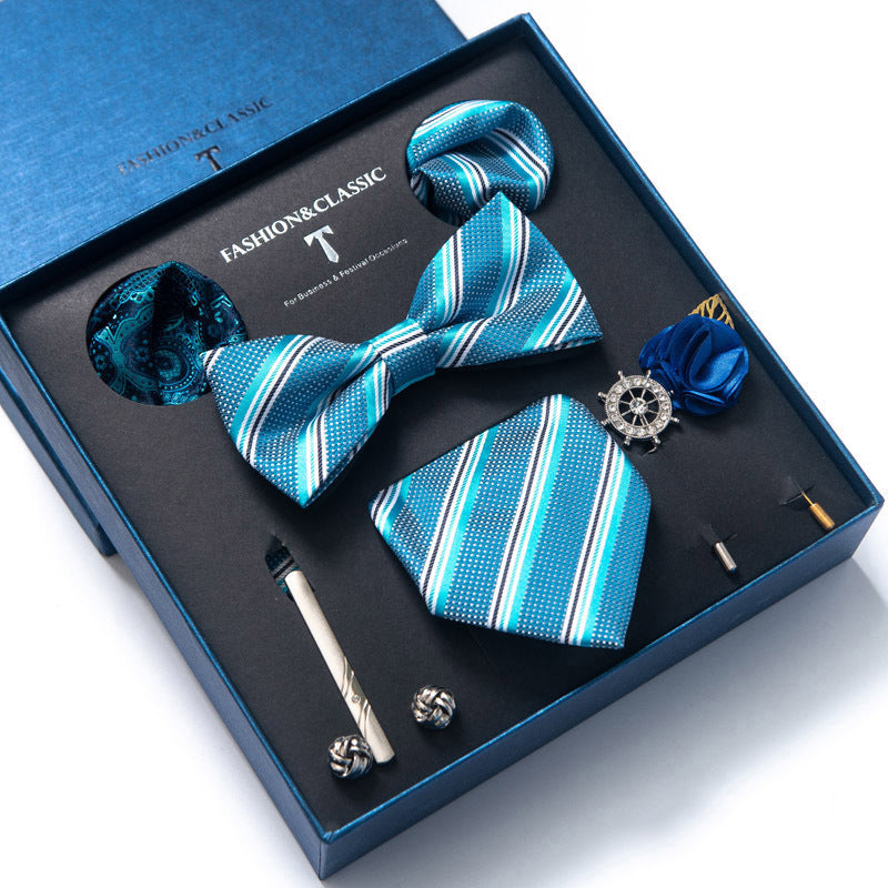 Men’s 8-Piece Bow Tie Set – Formal Jacquard Neckwear for Business, Party & Wedding