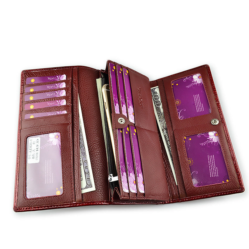 Women’s Patent Leather Coin Purse – European & American Fashion Genuine Cowhide Wallet