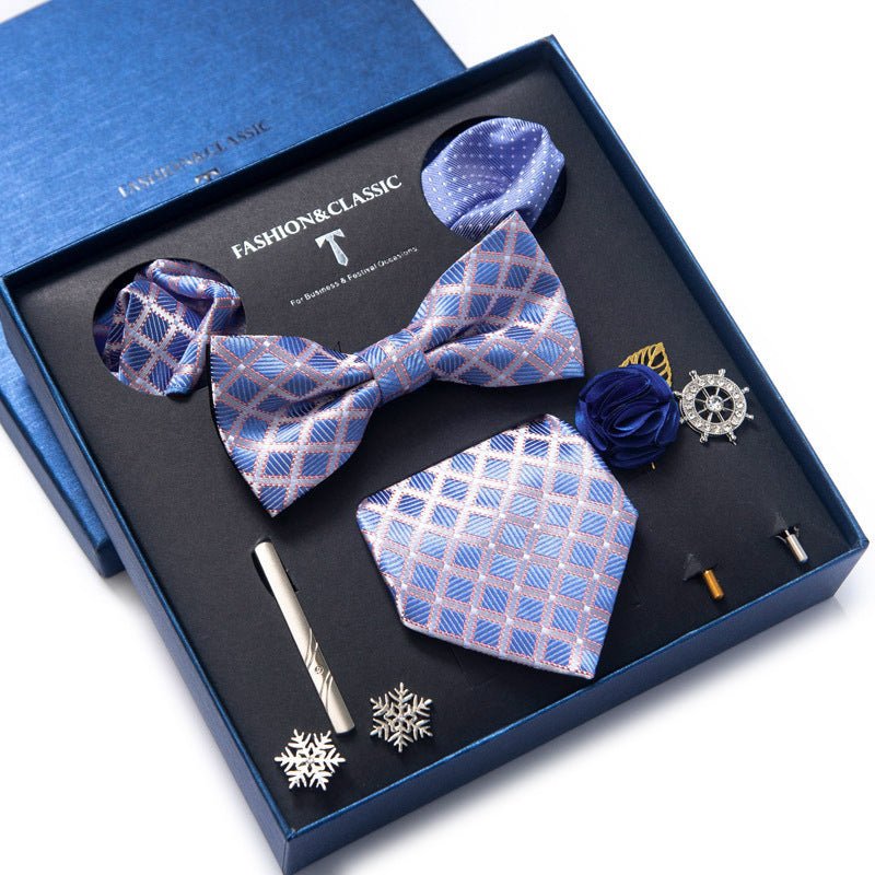 Men’s 8-Piece Bow Tie Set – Formal Jacquard Neckwear for Business, Party & Wedding