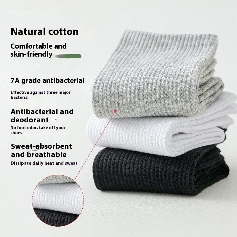 Men’s Thin Knee-high Socks – Antibacterial Sweat-Absorbing Deodorant Cotton Socks