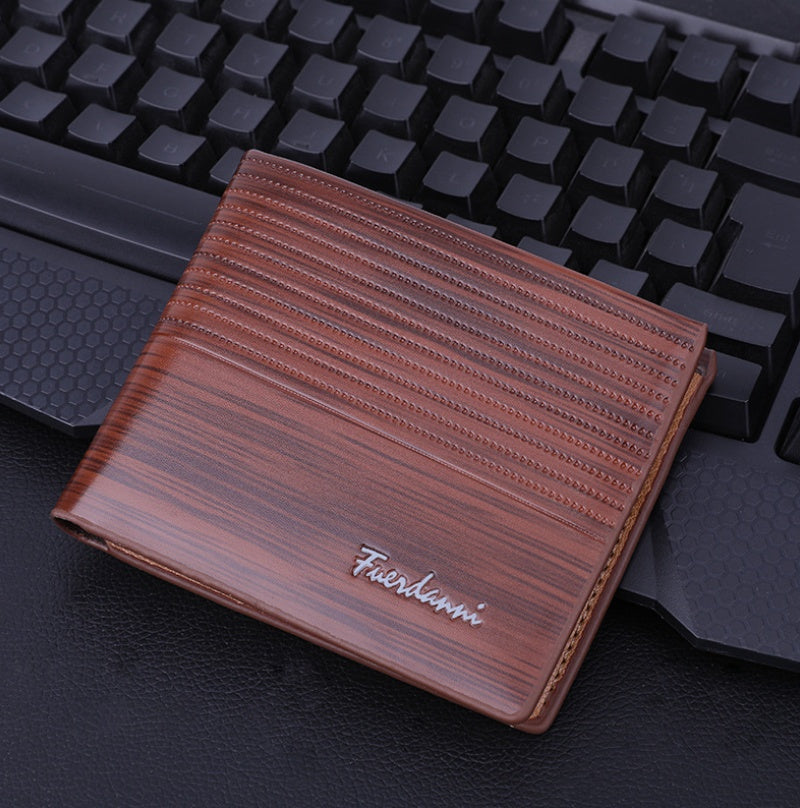 Embossed PU Leather Wallet – Multi-Card Short Wallet with Zipper & Passport Holder