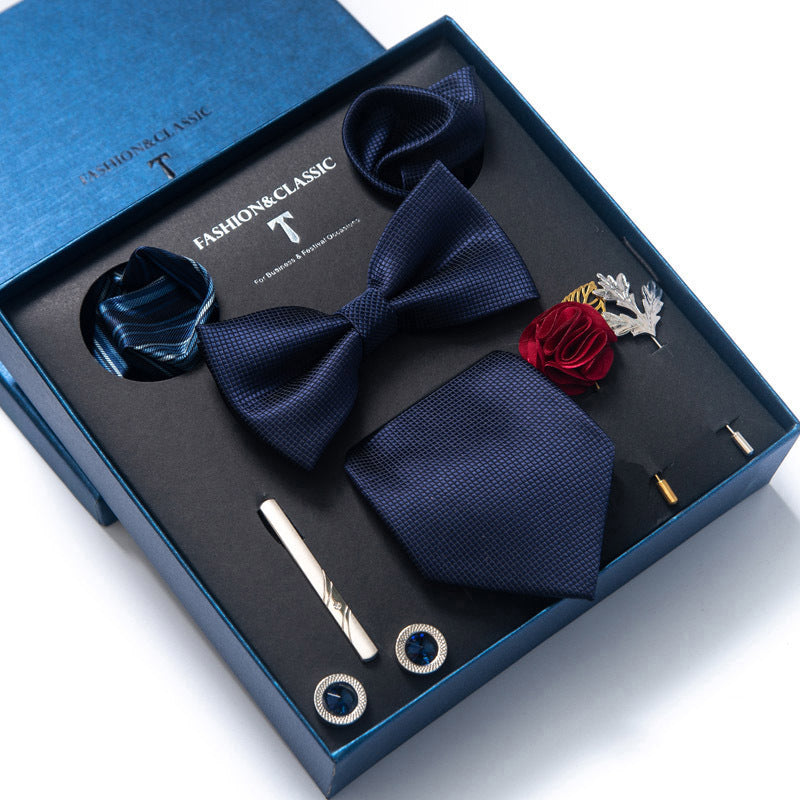 Men’s 8-Piece Bow Tie Set – Formal Jacquard Neckwear for Business, Party & Wedding