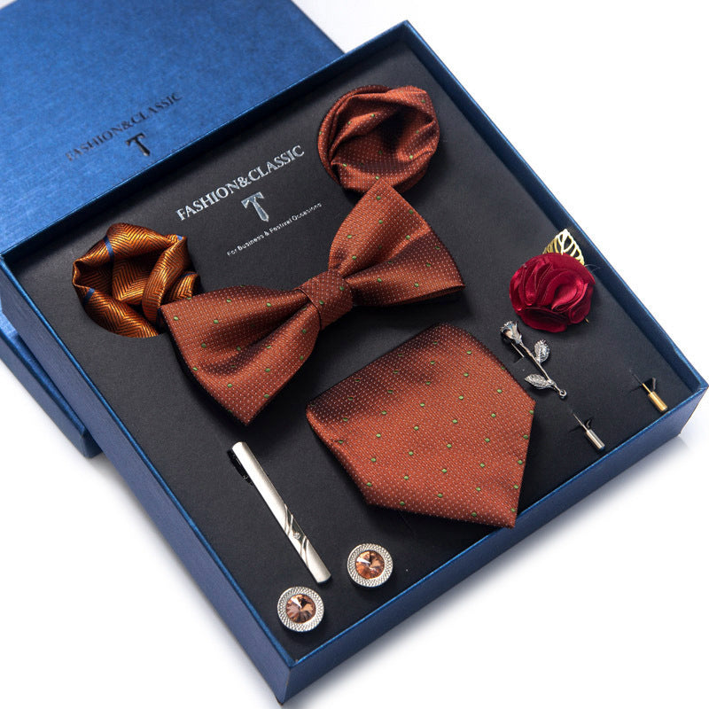 Men’s 8-Piece Bow Tie Set – Formal Jacquard Neckwear for Business, Party & Wedding