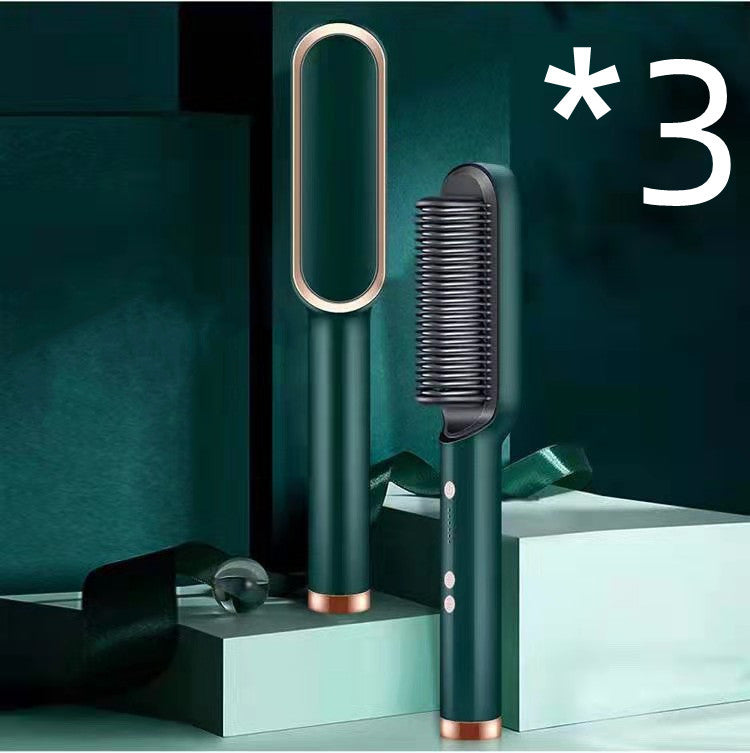 2-In-1 Hair Straightener Hot Comb – Negative Ion Curling Tong & Dual-Purpose Electric Hair Brush