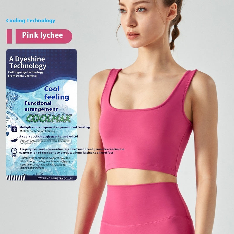 Fitness Vest with Chest Pad – Women’s Cool Touch Yoga Sports Bra