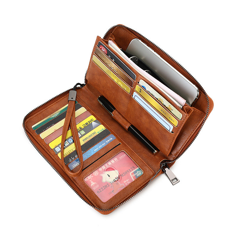 Anti-theft Retro Oil Wax PU Leather Handbag – Large Capacity Women’s Shoulder Bag