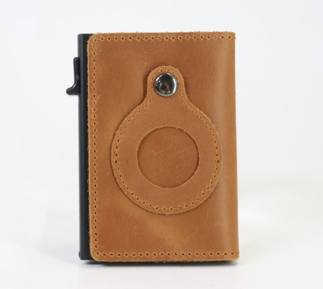 AirTag Wallet for Men – Anti-Theft RFID Slim Leather Card Holder with Money Clip & Apple AirTag Pocket