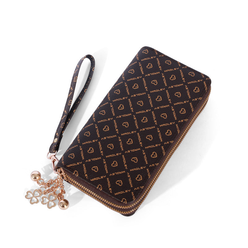 Women’s Double Zip Large Capacity Wallet – PU Leather Casual Handheld Purse