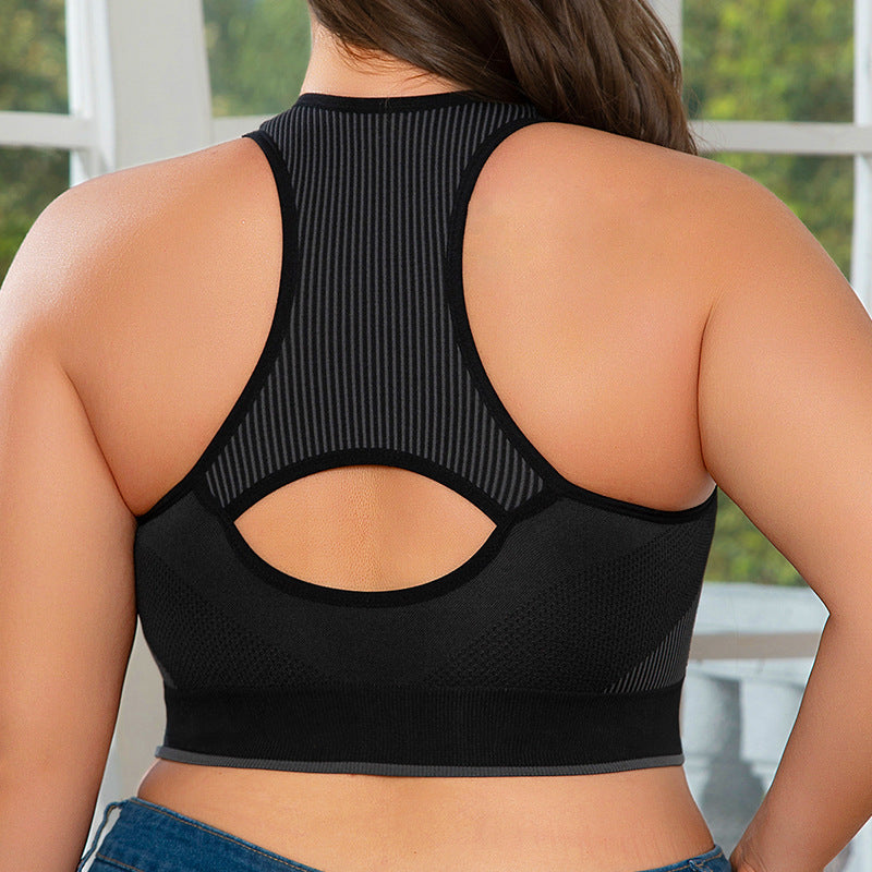 Sports Back Shaping Hollow Out Bra – Plus Size Seamless Workout Top for Women