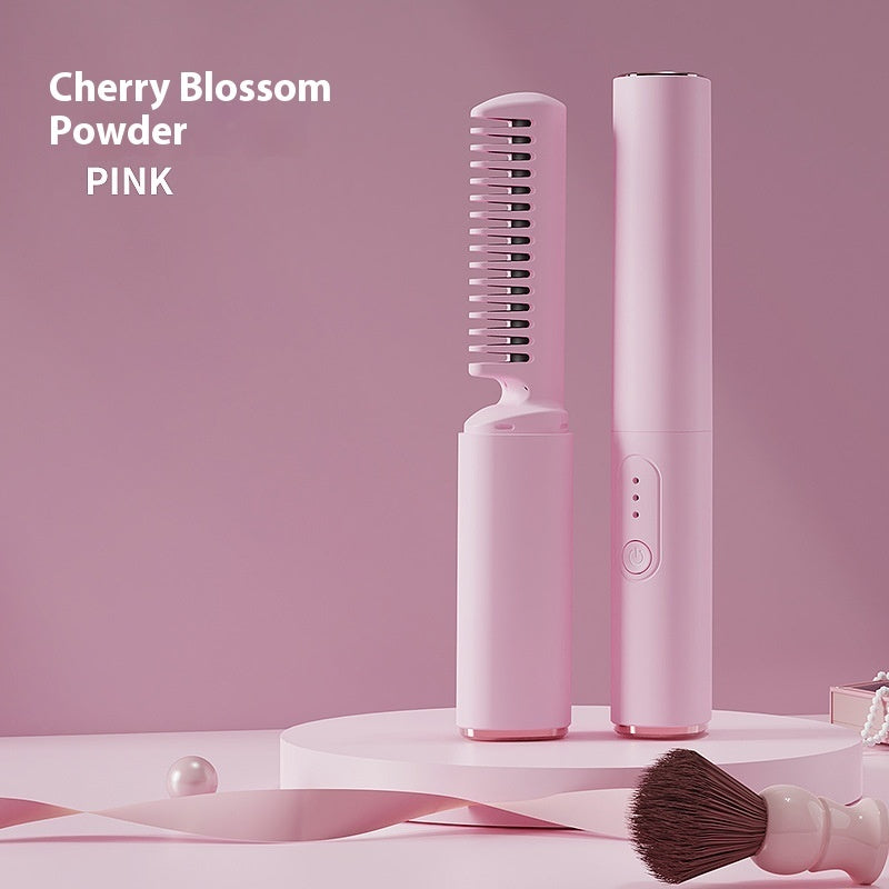 Wireless USB Hair Straightener – Portable Mini Curling & Straightening Iron with Titanium Tourmaline