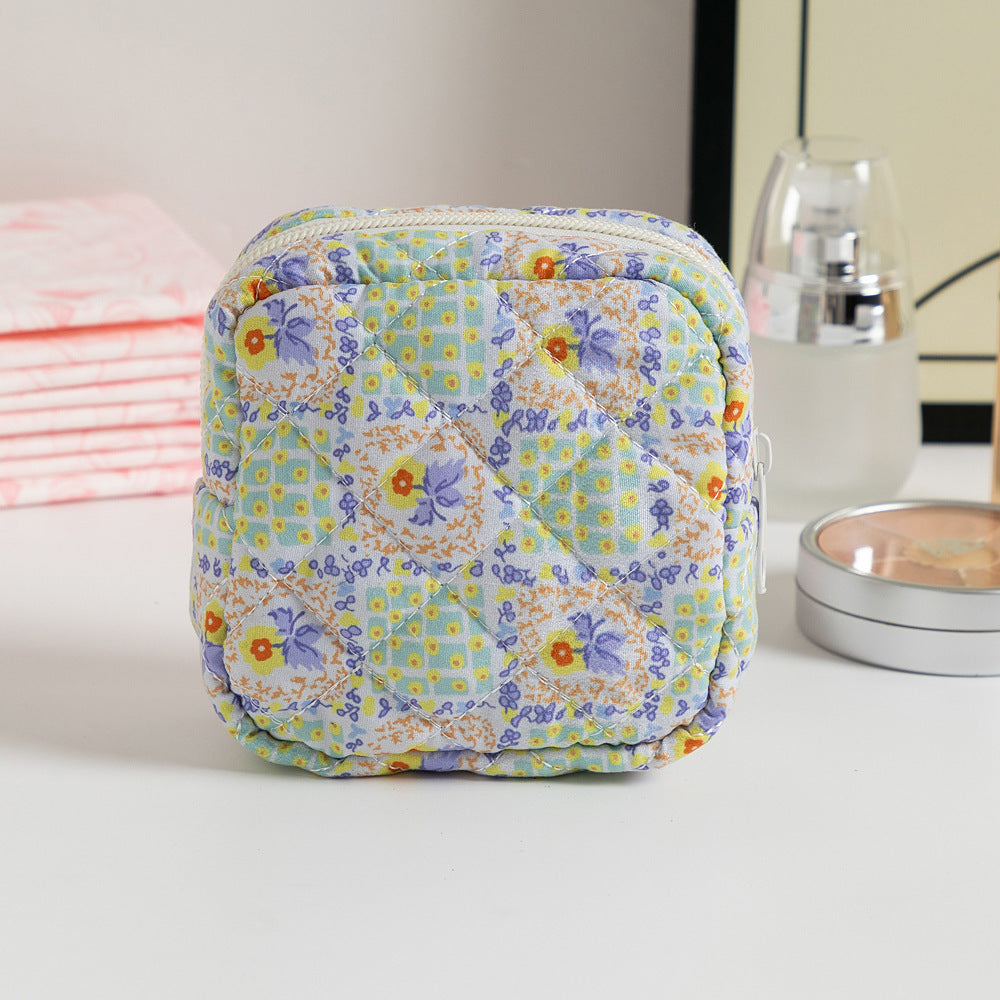 Cute Change Women’s Key Storage Bag – Small Floral Polyester Wallet for Keys & Coins