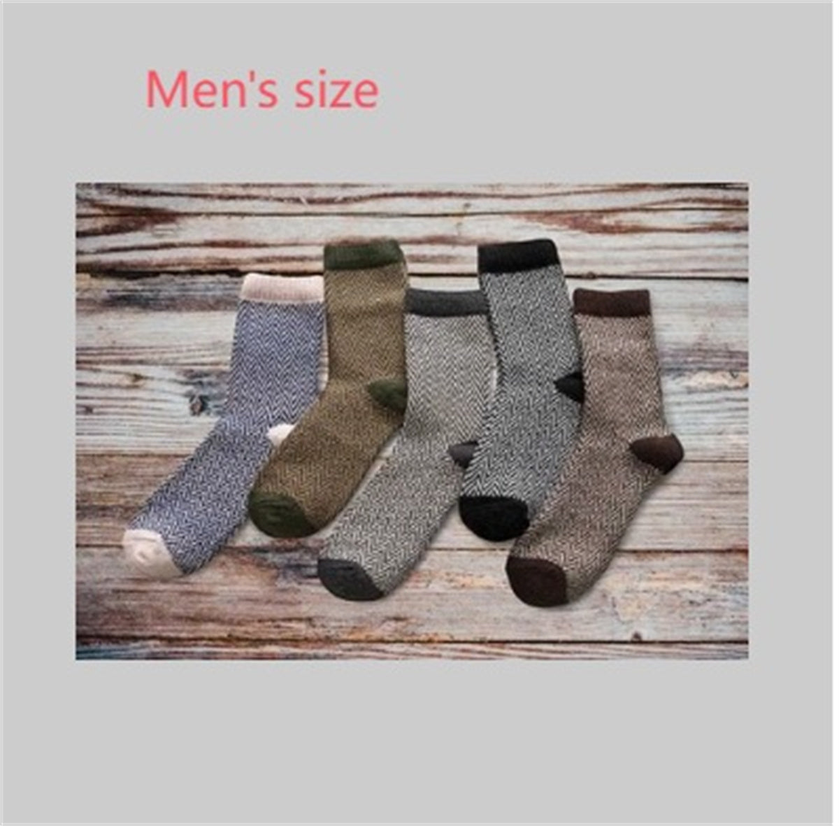 Winter Warm Stripe Wool Socks – 5 Pairs Thick Casual Business Socks for Men