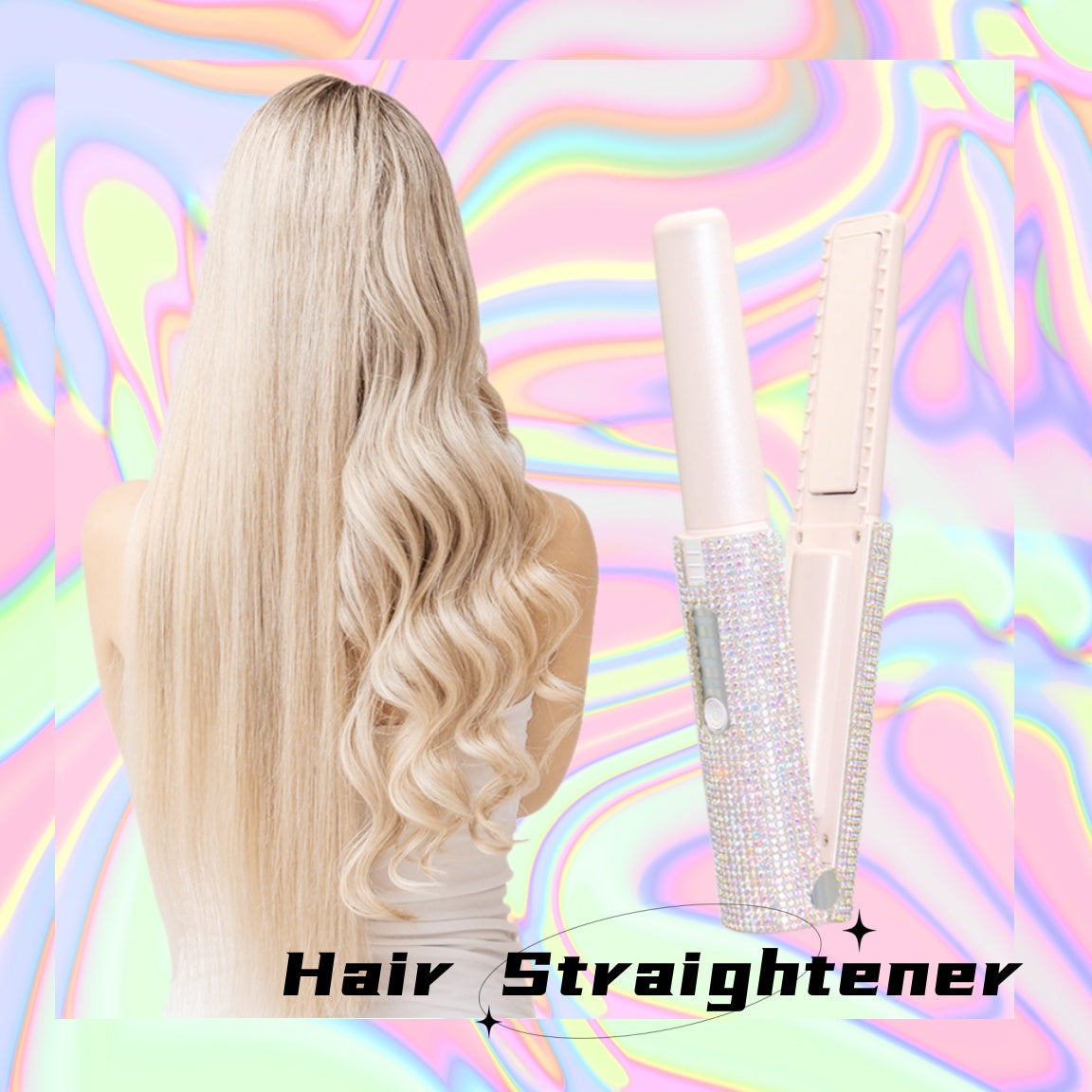 2-in-1 Electric USB Hair Straightening Brush – Wireless Ceramic Comb & Hair Curler