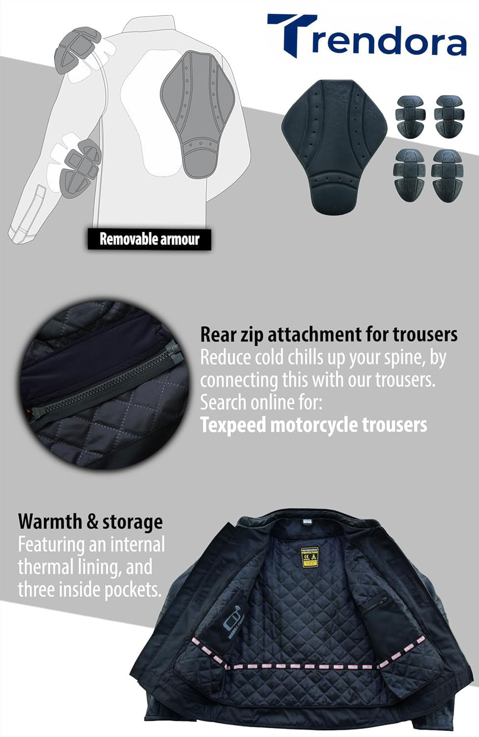 Men’s Brando Style Motorcycle Leather Jacket – CE Armoured, Touring Biker Jacket Black