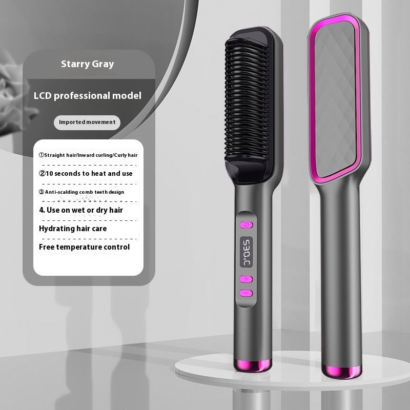 Negative Ion Straight Comb – LCD Hair Straightener Does Not Hurt Hair