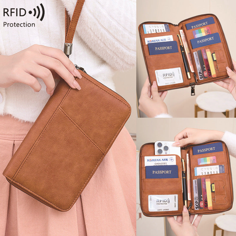 Fashion Versatile Passport Wallet – Waterproof Anti-theft Travel Document Holder